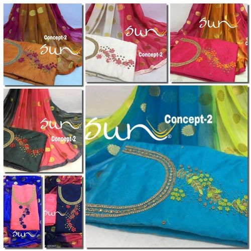 Multi Chanderi Cotton Unstiched Suit