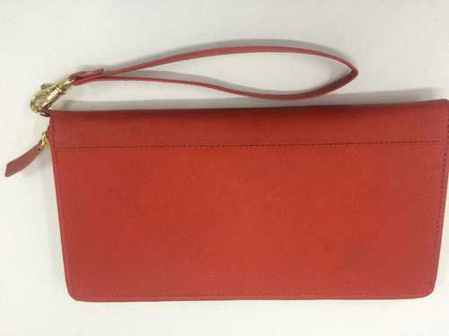 Ladies Red Leather Wallet Size: Customized