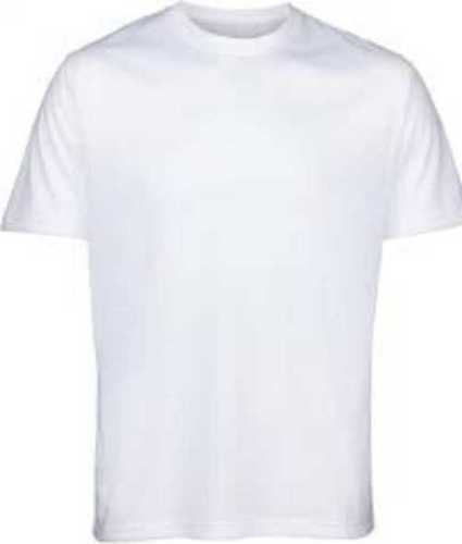  व्हाइट कलर प्लेन राउंड नेक टी शर्ट 