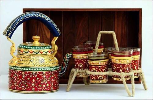 Perfect Finish Multicolor Antique Tettly Teapot Set