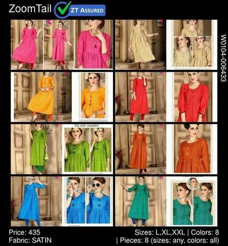 Multiple Colorful Assured Ladies Kurtis