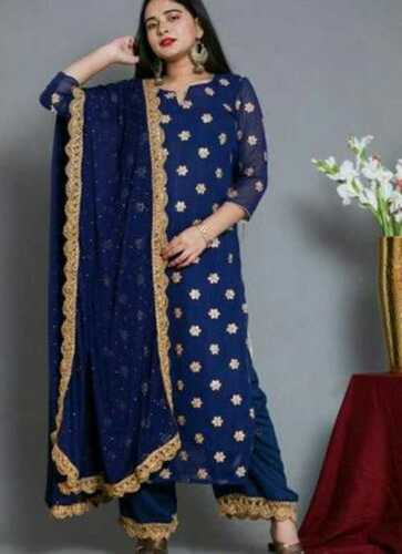 Blue Gota Patti Long Kurti