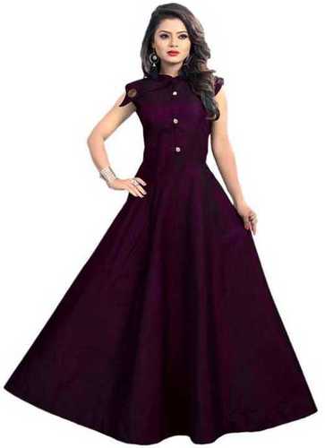 Plain Taffeta Satin Gown