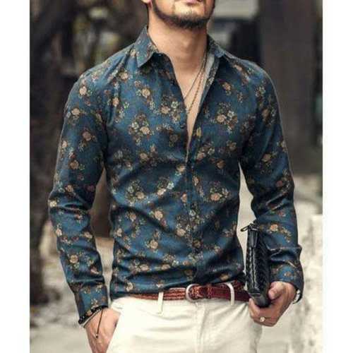 Various Colors Are Available Full Sleeve Mens Printed Shirt