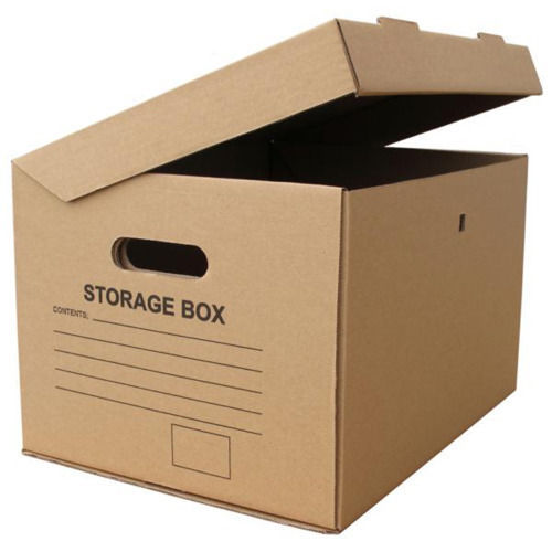 Brown Rectangle Corrugated Storage Box