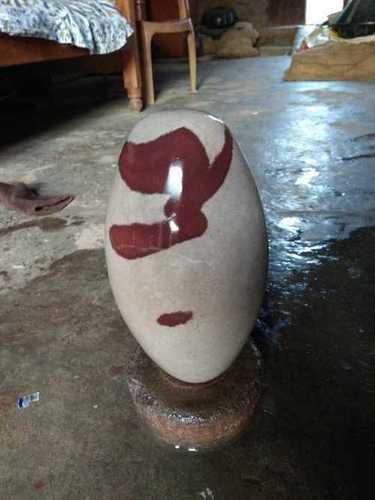 White Om Narmdeshwar Shivlingm Stone