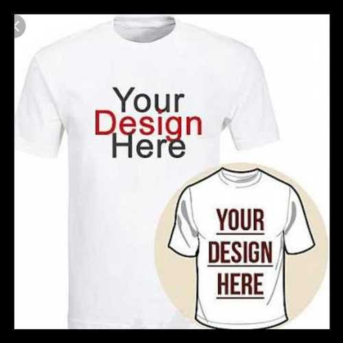 White Round Neck Customized T-Shirt