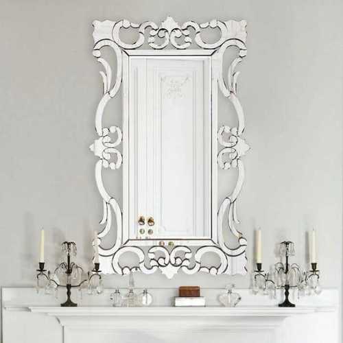 Silver Venetian Glass Mirror For Home And Hotel