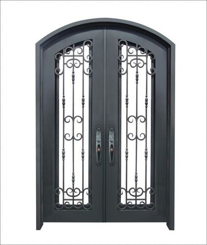 Grey Designer Wrought Iron Swing Door