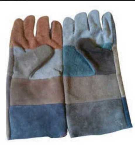 Multicolor Industrial Split Leather Gloves