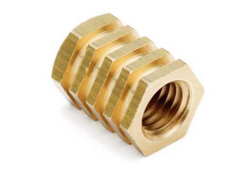 Brass Hex Male Insert - Customized Size, Yellow Color, Brass Finish | Enhanced Durability, Anti-Corrosive, Strong Fitting, CNC Machined