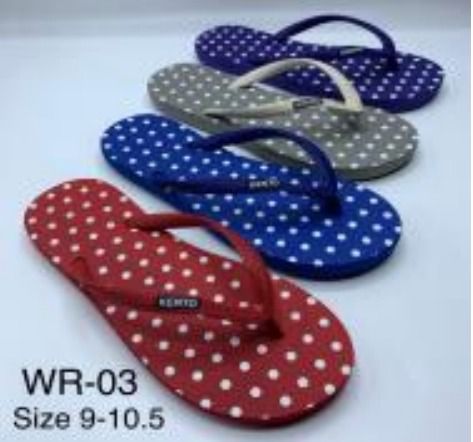 Multicolor Slipper For Lady With Rubber Straps Size 9-10.5