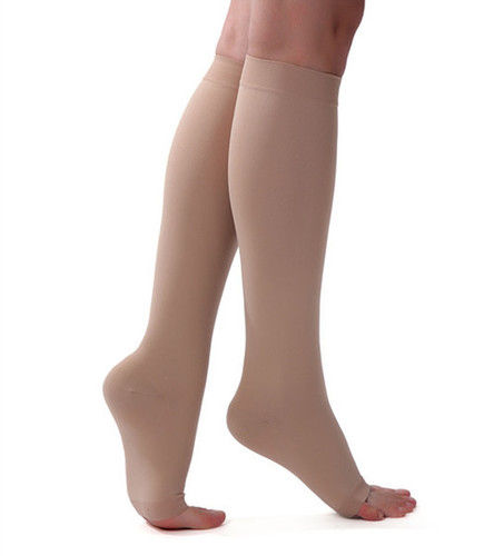 Beige/Black Compression Stocking Up To Knee