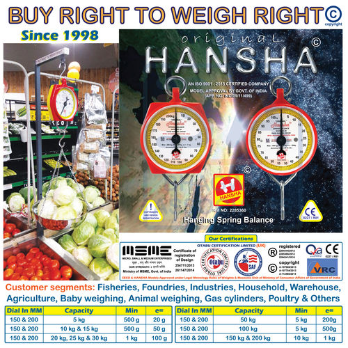 Food Scale 5Kg For Fruit And Vegetable Accuracy: 150 Mm Dial Mm