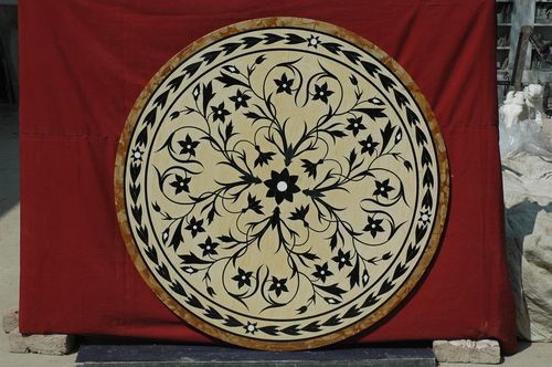 Marble Inlay Round Table Tops Application: Industrial