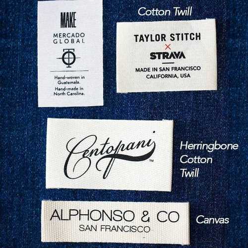 White Customized Cotton Printed Label