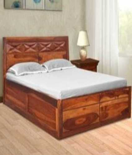 King Size Wooden Bed - Sheesham Wood, Modern Rectangular Design | Eco-friendly, Durable, Polished Finish