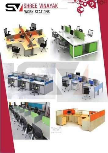 Multicolor Modular Workstation With Pedestal