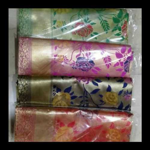 Printed Jacquard Silk Pallu Saree - 6.3 Meter Long With 1 Meter Blouse Piece, Multicolor | Machine Made, Fine Knitting, Dry Clean Only
