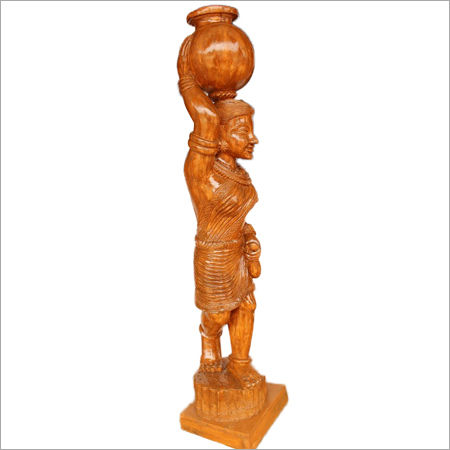 Wood Art Lady Statue
