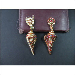 Gold Jadau Earrings