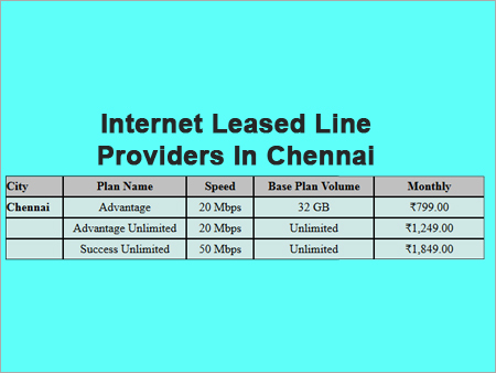  समर्पित इंटरनेट लीज्ड लाइन सेवाएं