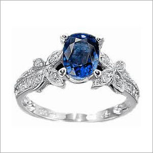 Blue Moissanite Diamond Rings