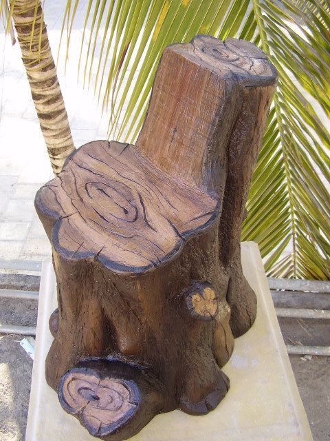 Fiberglass Wooden Cut Chair