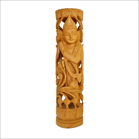 Lord Krishna Wooden Statue