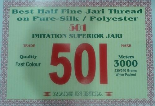 Half Fine Jari thread on Pure Silk and Polyester