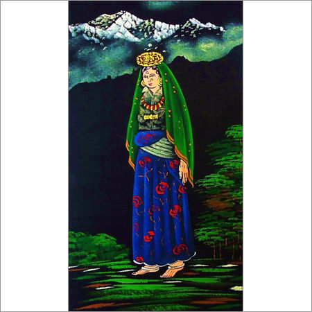 Powder Tibetan Woman Oil Painting