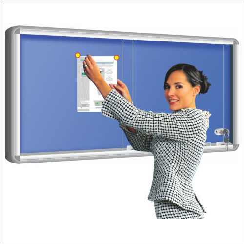 Sliding Glass Cover Pin Board - 600x900mm, Strong Aluminium Frame with Waterproof Surface and Lockable Features