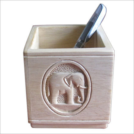 Wooden Pen Holder - Premium Rubber Wood | Fine Finish, Durable Structure, Lightweight Design, Versatile Aesthetic