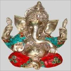Silver Finish Ganesha Statue