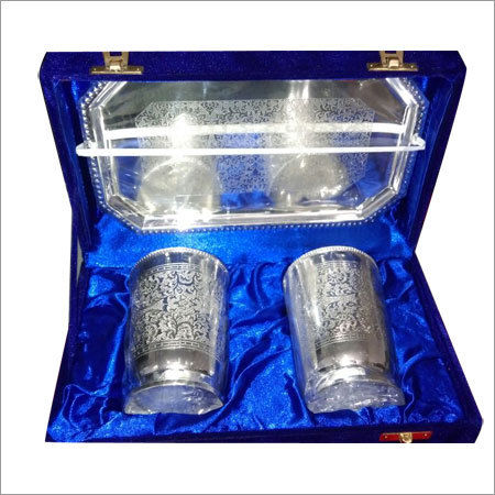 Silver Plated Glass Set - Silver Plated, Elegant Design , Exquisite Patterns and Flawless Finish