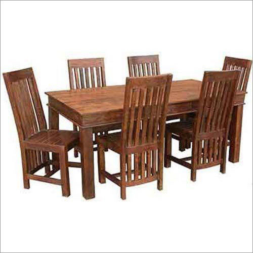 Wooden Dining Table Set - Quality Tested Solid Wood, Elegant Design, Lightweight, High Strength, Termite Proof Coating