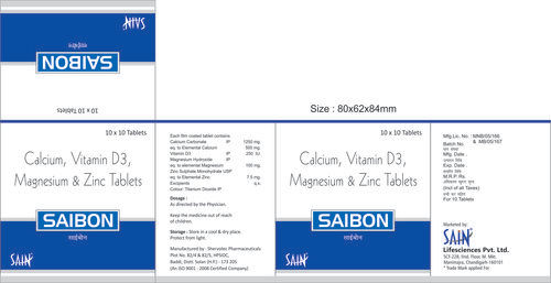 Calcium Carbonate +Vitamins D3+ zinc + magnesium Tablet