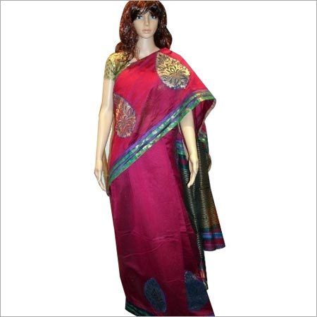 Chanderi  Saree with pure opara pacthwork