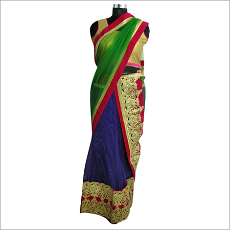 Angle Rack Embroidery Lehenga Sarees