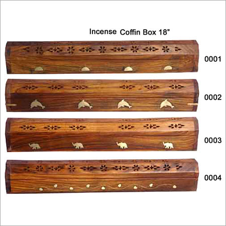 Wooden Coffin Incense Burner