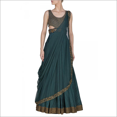 Anarkali Suit With Draped Dupatta