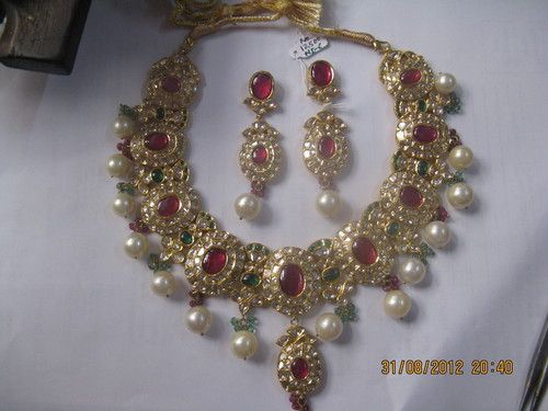 kundan meena necklace