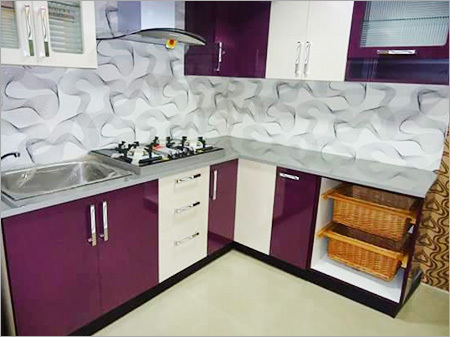 L Shaped Modular Kitchen Interior Designing By OMEGA INTERIORS