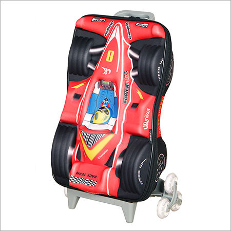 3D Racing Car Red Trolley Bag