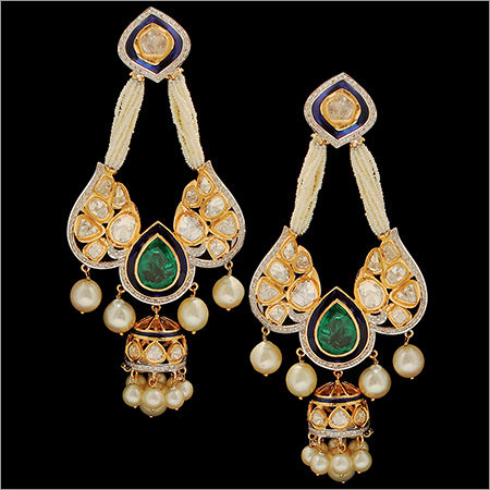 Gold Earrings - Pure Quality Gold, Light in Weight & Exquisite Designs, Embedded with Attractive Stones and Pearls