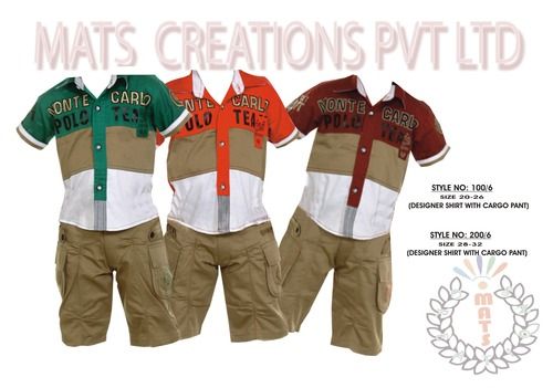 Boys textile shirt with cargo pant