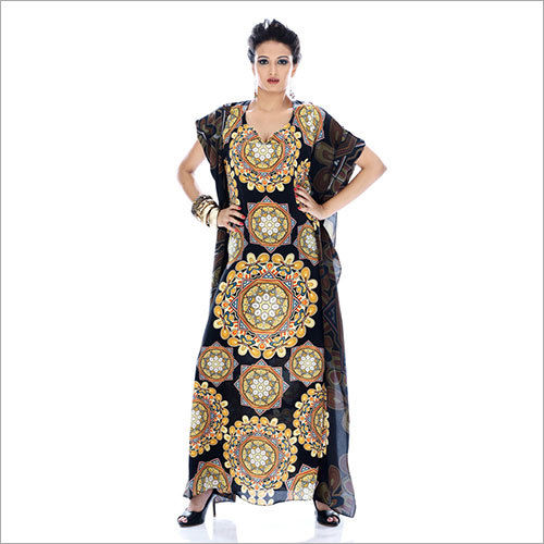 Embroidered Satin Kaftans Length: 625 Millimeter (Mm)