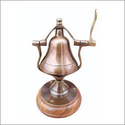 Nautical Desk Bell With Wooden Base