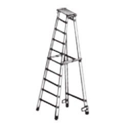 Folding Platform Ladder - Premium Aluminium Alloy, 6-32 Feet Usable Height | Multi-Purpose Design, Non-Slip Steps, Anti-Skid Rubber Shoes