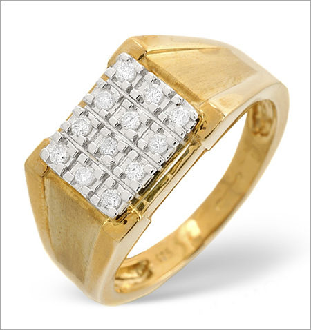 MEN'S YELLOW GOLD FASHION RING WITH TWO DIAMONDS, 5/8 CT TW - Howard's  Jewelry Center